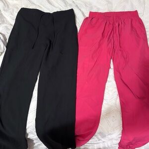 Black and Pink Scrubs Pants Set
